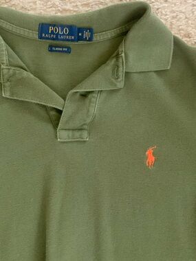 Polo by Ralph Lauren Olive Polo with Orange Pony Logo